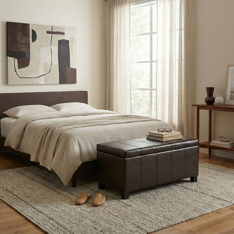 Simpli Home Dover Storage Ottoman Bench image number 2