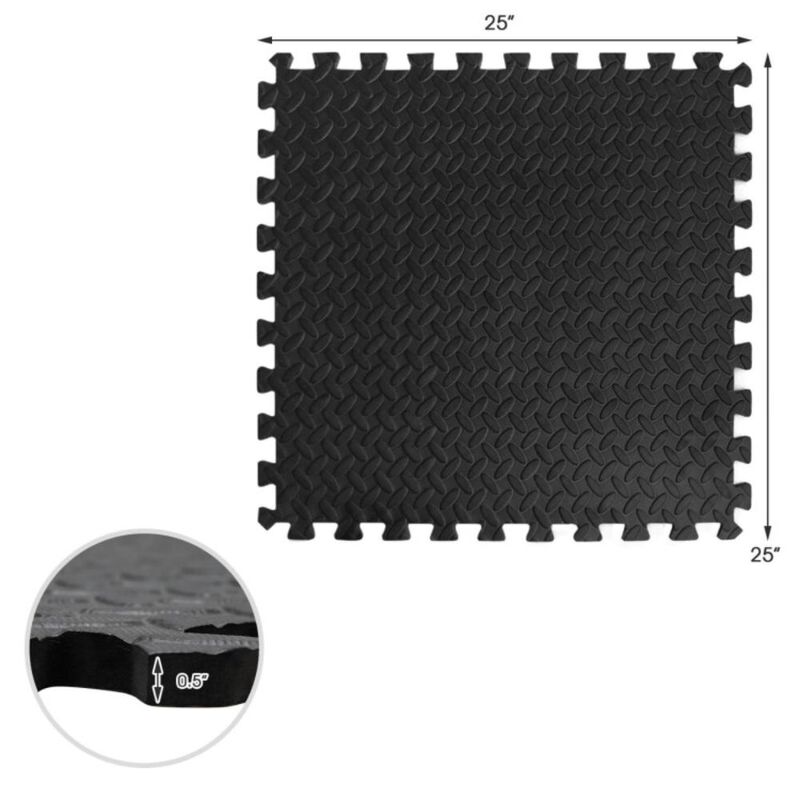 Hivvago 12 Pieces Puzzle Interlocking Flooring Mat with Anti-slip and Waterproof Surface