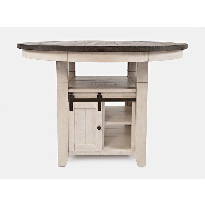 Jofran Farmhouse Seven Piece Reclaimed Solid Wood Counter Height Round Dining Set