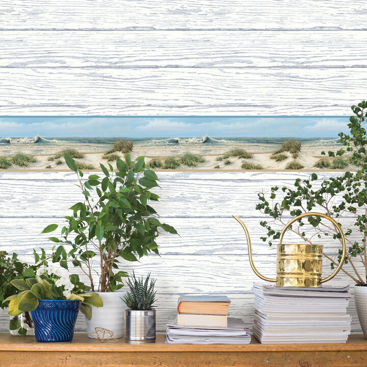 Falmouth Beige Shoreline Wallpaper (Set of 2)