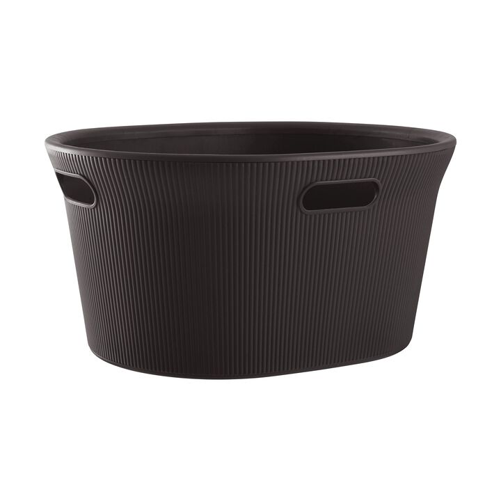35 L Ribbed Laundry Basket, Root Beer Brown