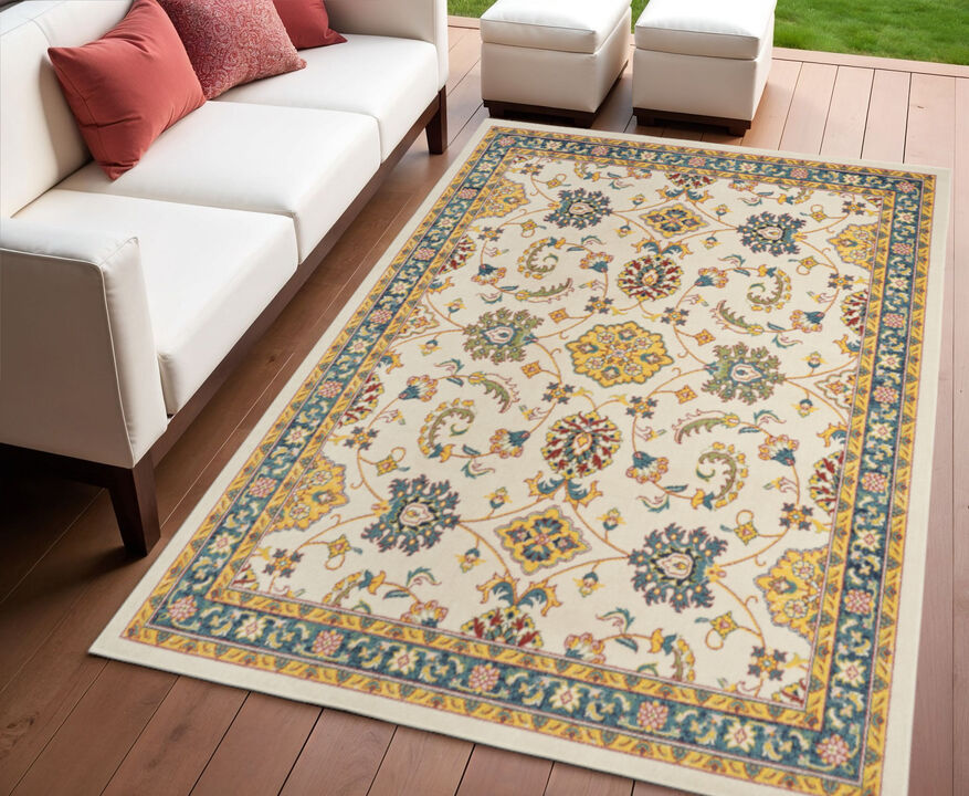 HomeRoots Floral Indoor Outdoor Area Rug
