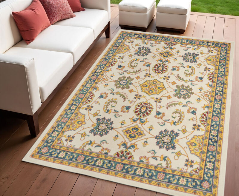 HomeRoots Floral Indoor Outdoor Area Rug image number 1