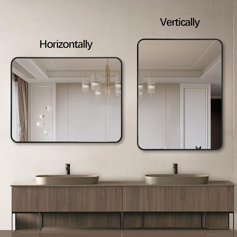 ELEMENT ACE 22x30 Inch Metal Framed Rectangular Wall Mirror with Shatterproof Design image number 5