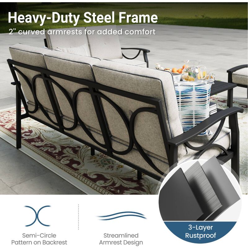 Tobuf 4-Piece Metal Patio Furniture Set image number 6
