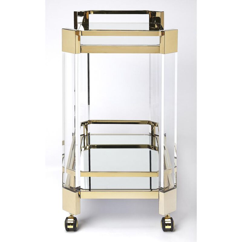 Butler Specialty Company Charlevoix Acrylic & Serving Cart, Gold