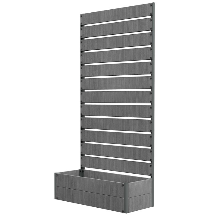 Hivvago Outdoor Garden Bed with Trellis for Climbing Plants