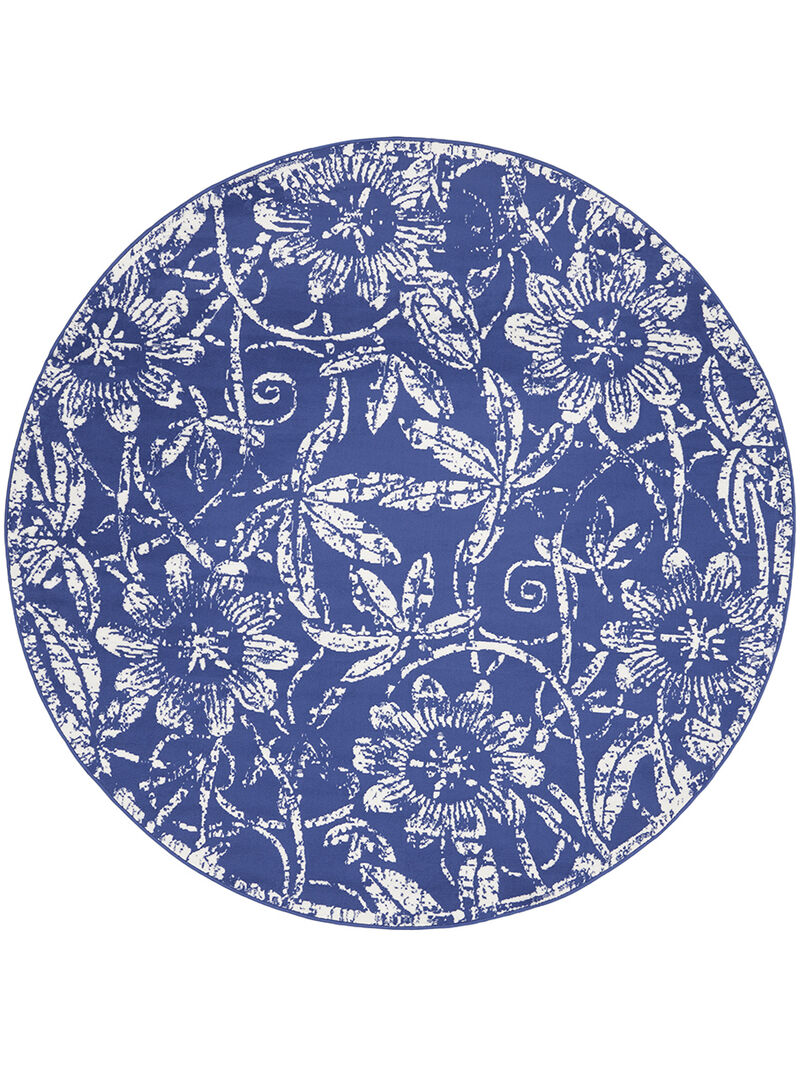 Whimsicle WHS05 Navy 5' x Round Rug