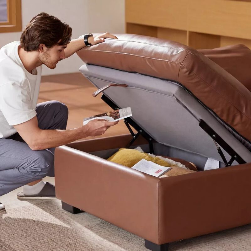 120" Modular Sectional Sleeper Sofa, 6-Seat Couch Bed with Storage Ottoman Deep Seat for Living Room image number 5