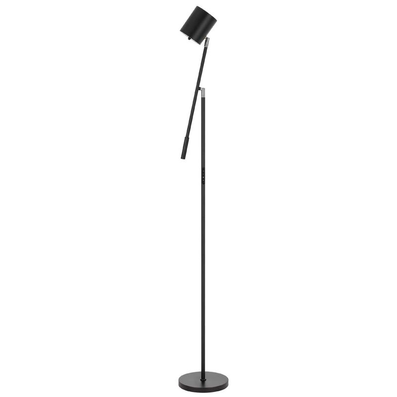 Floor Lamp with Touch Dimmer, 68 Inch Angled Adjustable Arm, Black Metal image number 4