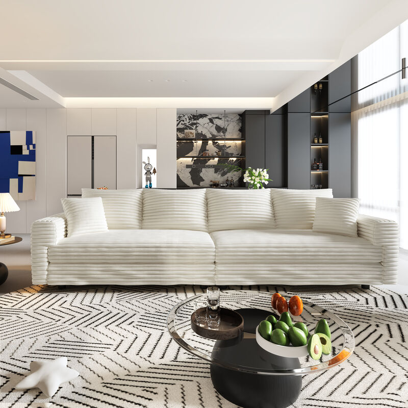 Merax Modern Comfy Upholstered 4-Seat Sofa Cloud Couch