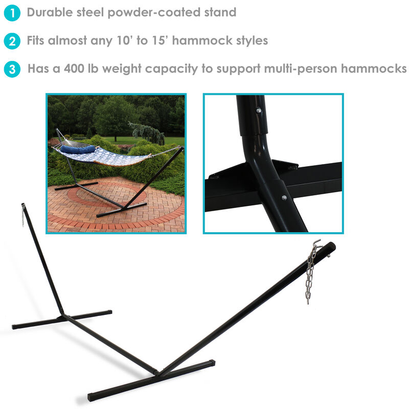 Sunnydaze Powder-Coated Steel Beam Construction Hammock Stand