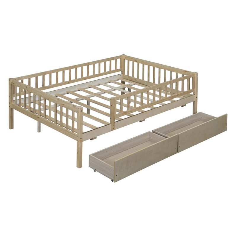 Whisen Twin Size Daybed Wood Bed with Two Drawers image number 8