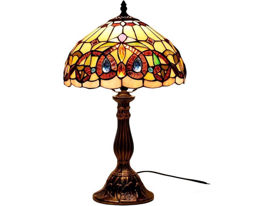 Tiffany Style Stained Glass Table Lamp Victorian Bedside Desk Reading Lamp