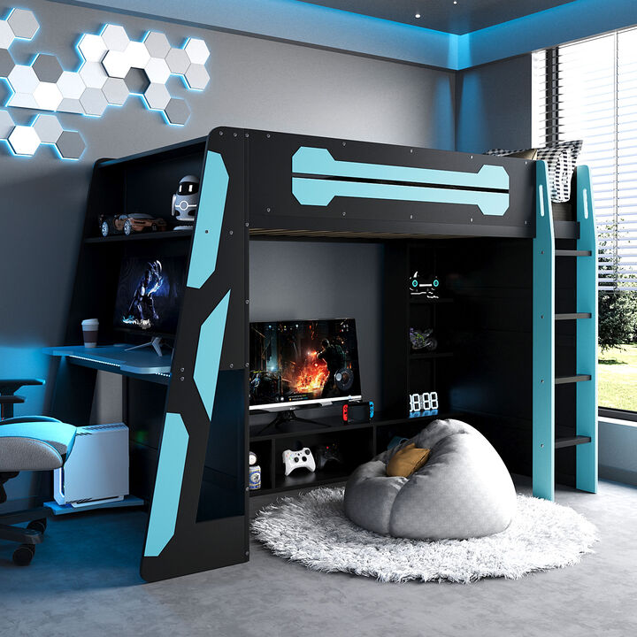 Merax All-in-One Esports Gaming & Work Twin Loft Bed
