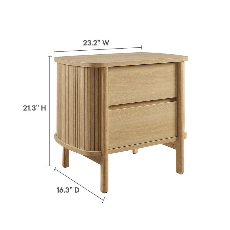 Cadence Fluted 2-Drawer Nightstand image number 2