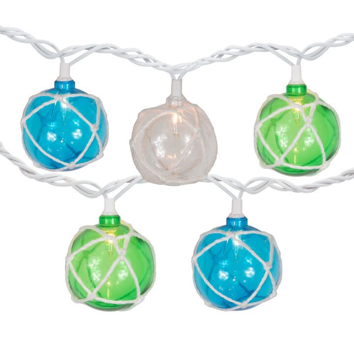 10-Count Multicolor Globe Christmas Light Set  6ft White Wire