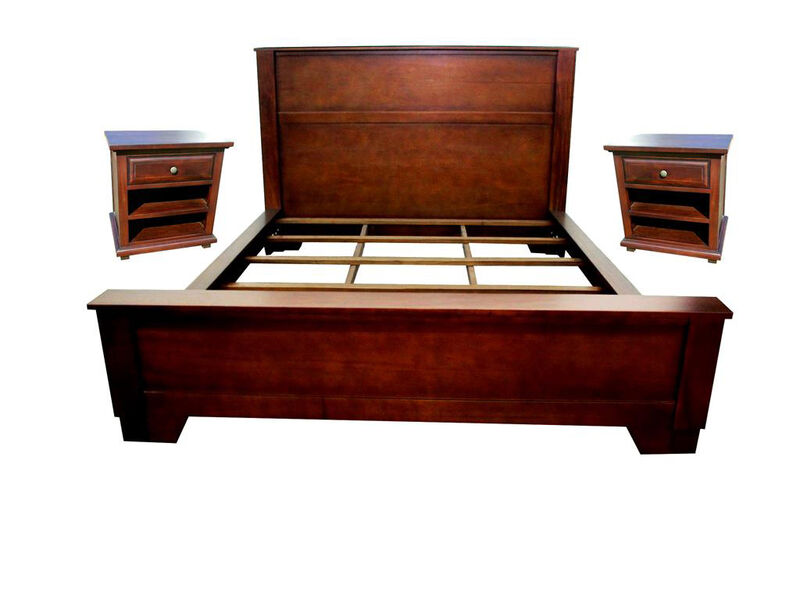 Java Bed (Queen size)  and  Nightstands,  (set of 3 items)