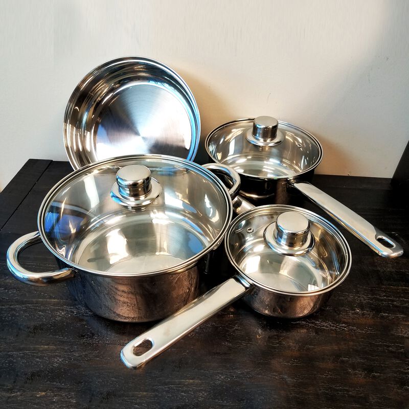 Gibson Home Landon 7-Piece Stainless Steel Cookware Set
