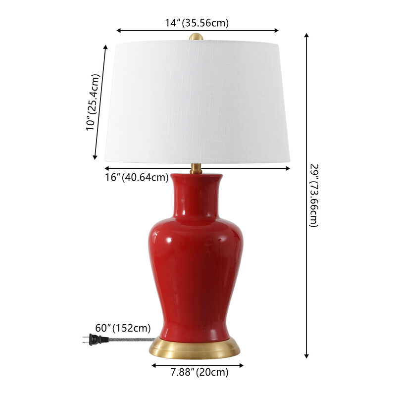 Julian Traditional Classic Ceramic Urn LED Table Lamp