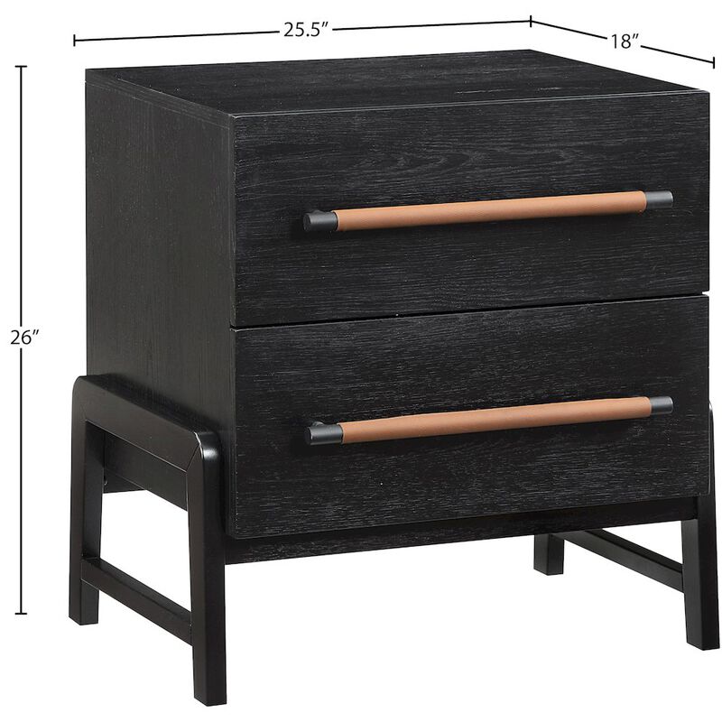 Meridian Furniture Kaya Black Vegan Leather Night Stand