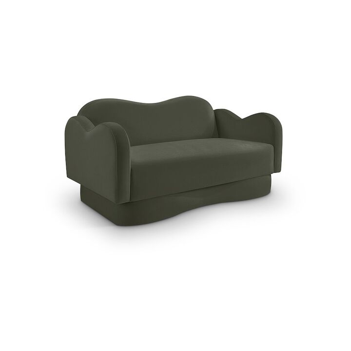 Meridian Furniture Bloom Green Velvet Loveseat