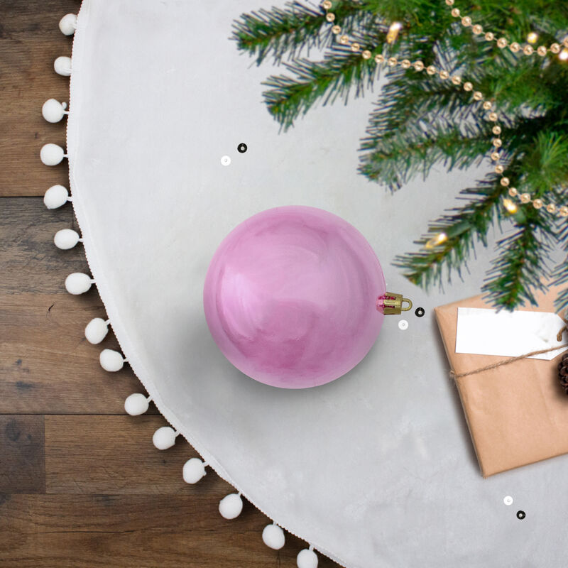 Shiny Bubblegum Pink Shatterproof Christmas Ball Ornament 4" (100mm) image number 1