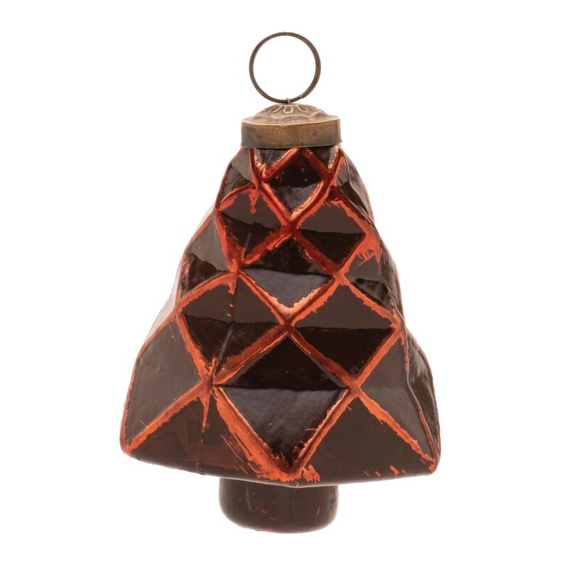 Set of 6 Textured Glass Tree and Onion Ornaments for Elegant Holiday Tree Decor