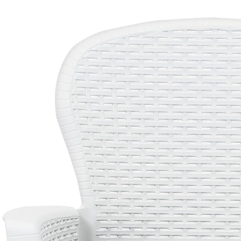 Garden Chair Set of 2 White Plastic Standard Light Weight