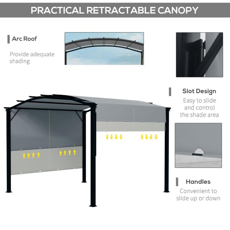 Hivvago Retractable 11' x 11' Outdoor Canopy Pergola image number 4