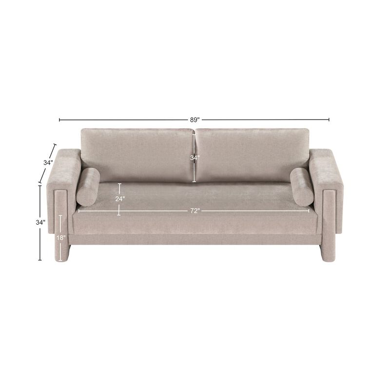 Meridian Furniture Madeline Beige Chenille Fabric Sofa