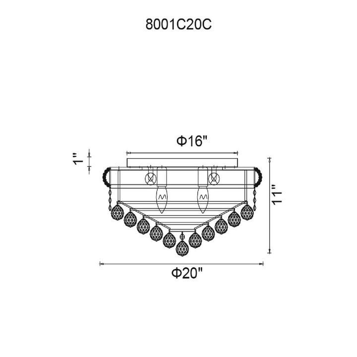 CWI Lighting Empire 8 Light Flush Mount With Chrome Finish