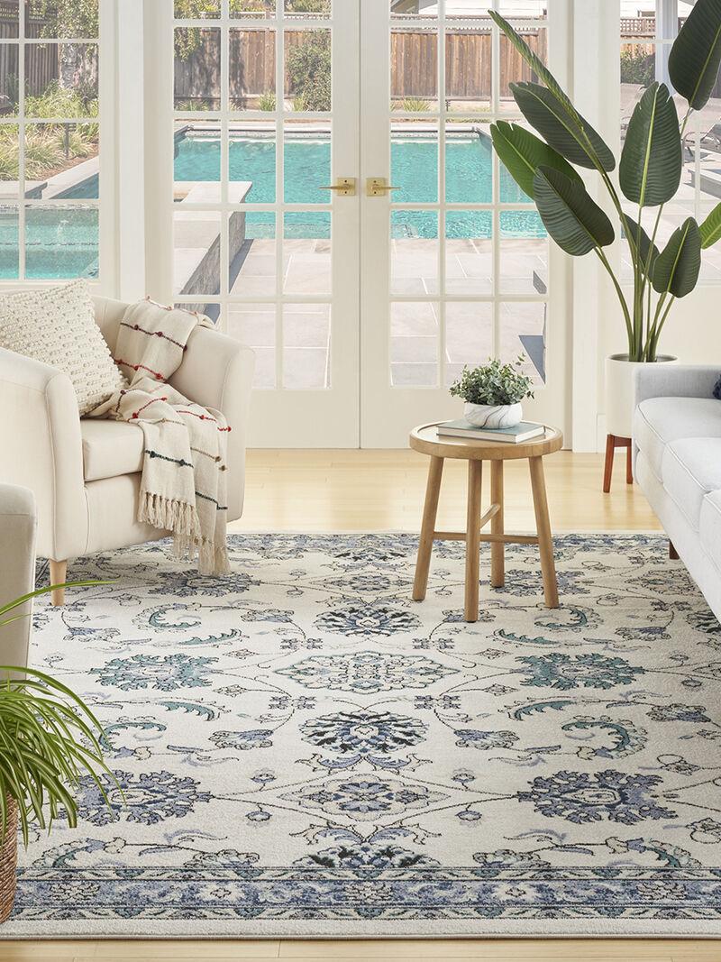 Nourison Essentials NRE05 Ivory/Blue 7' x 10' Rug