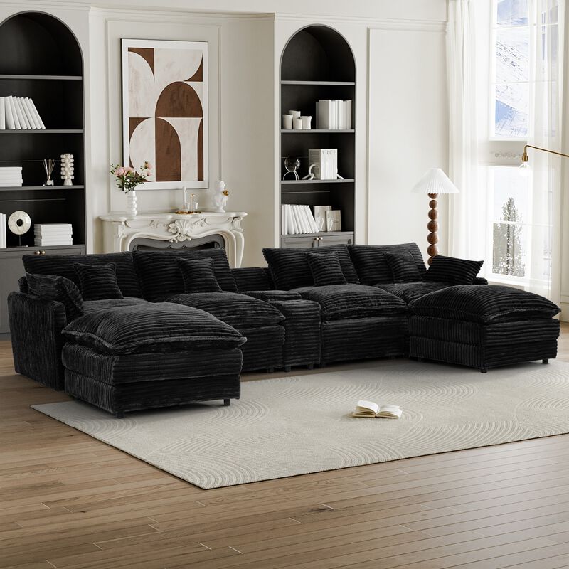 Tirvwu Modular Corduroy Sectional Sofa image number 3