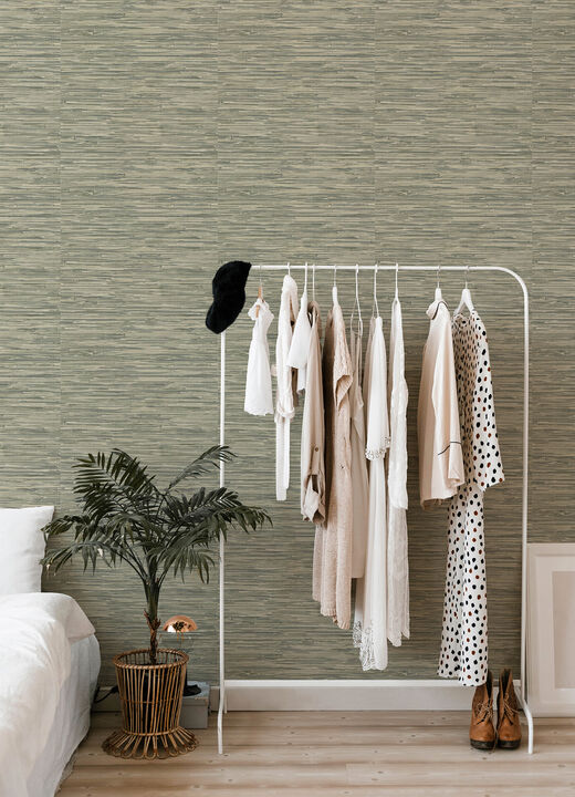 Exhale Moss Woven Faux Grasscloth Wallpaper (Set of 2)