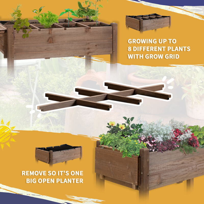 Streamdale Spacious Wheeled Elevated Planter with Storage and Drainage