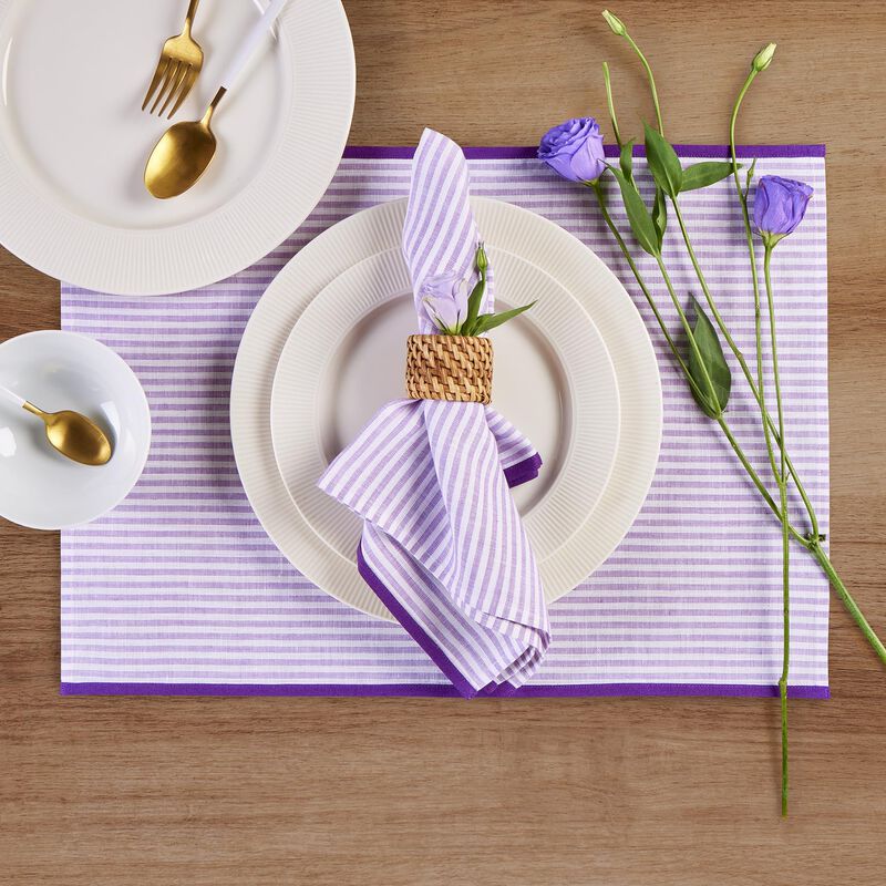 Solino Home 100% Pure Linen Dinner Napkins 20 x 20 Inch Set of 4 - Carmine