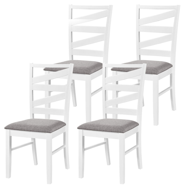 Set of 4 Wooden Dining Chairs with Backrests for Kitchen and Dining Room image number 0