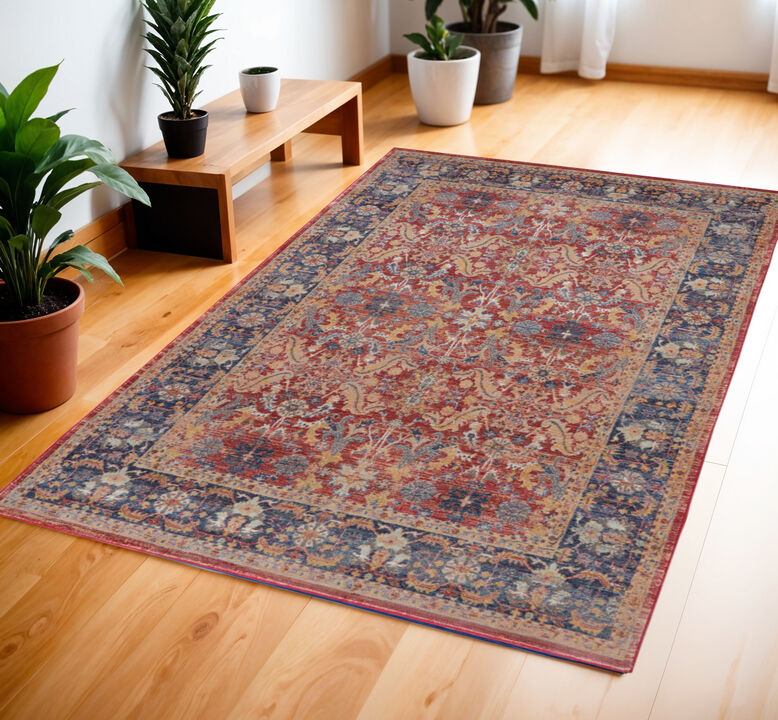HomeRoots Oriental Distressed Non Skid Area Rug