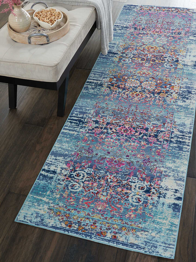 Vintage Kashan VKA02 Blue 2' x 6' Rug