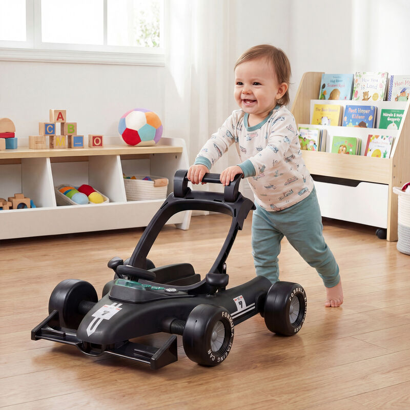4-in-1 Adjustable Baby Walker with Activity Center and Music Box image number 7