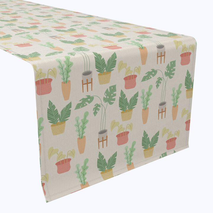 Fabric Textile Products, Inc. Table Runner, 100% Cotton, Potted Plants