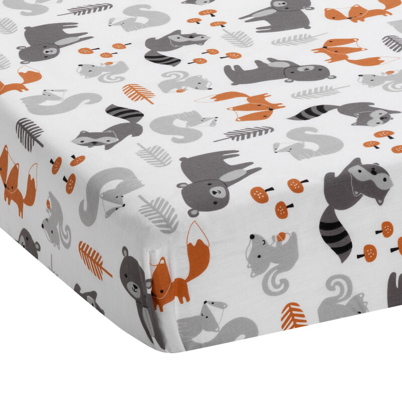 Bedtime Originals Acorn 3-Piece Crib Bedding Set - Gray, Animals, Woodland