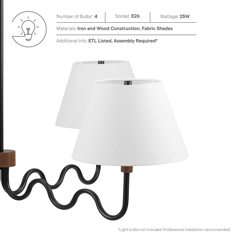 Sunlit Squiggle 4-Arm Pendant Light image number 3