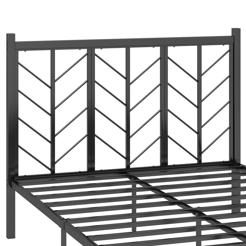 Metal Frame Platform Bed with Headboard, Sturdy and Stylish Design for Maximum Support and Comfort