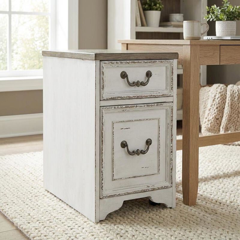 Liberty Furniture Antique White Mobile File with Classic European Traditional Style image number 2