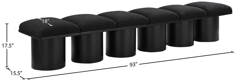 Meridian Furniture Pavilion Black Boucle Fabric Bench