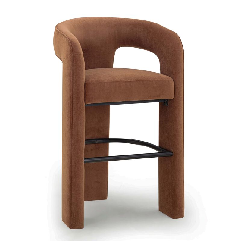 Tov Furniture Malone Rust Red Perfomance Fabric Bar Stool image number 2