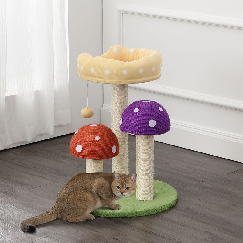 Pixie 3-Tier Cottage Sisal Mushroom Cat Tree with Scratching Posts