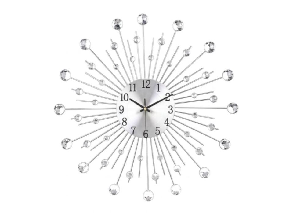 Large Wall Clock Living Decor Non Ticking Quiet Metal Quartz Clocks Modern Dial